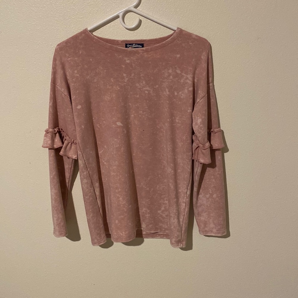 Girls (L) Freshman Pink Long Sleeve with ruffles on sleeves